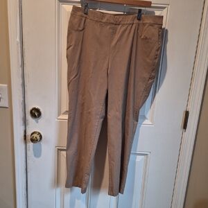 Nina Leonard Beige Flare Pants